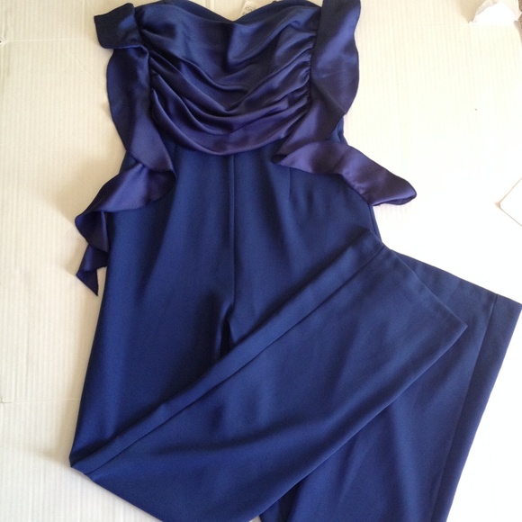 LAST ONE Cobalt Blue Strapless Jumpsuit (Tall) - Picture 5 of 7